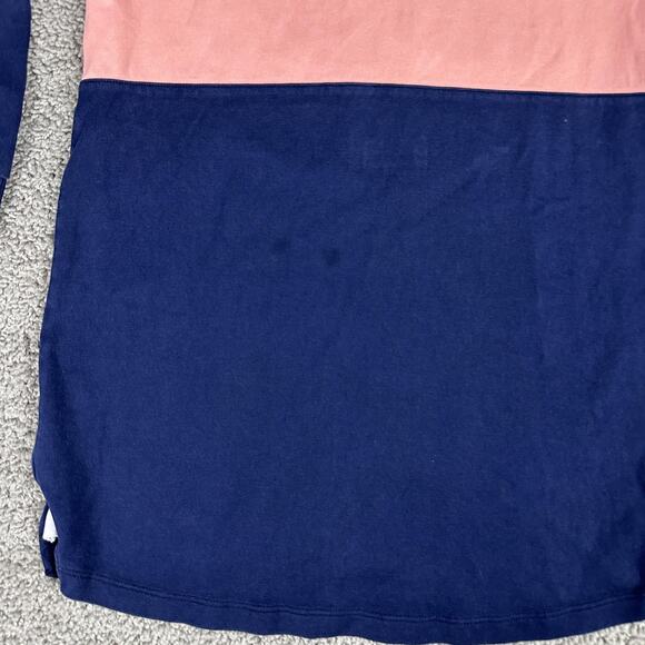 Lacoste Rugby Shirt Dress Youth Girls 8 Navy Pink Colorblock Long Sleeve Cotton - Picture 3 of 11